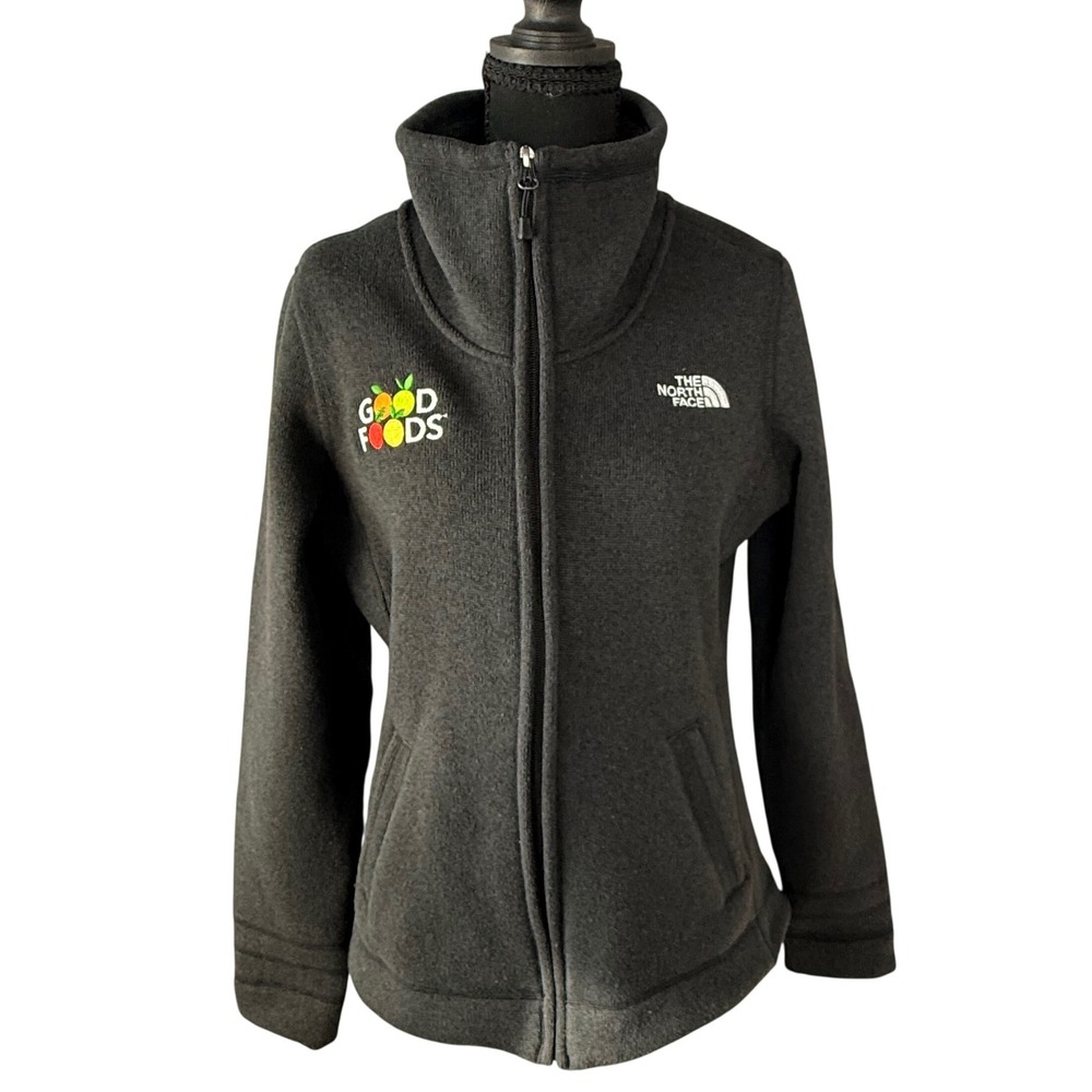 The North Face Women's M Grey Crescent Full Zip Sweater Fleece Jacket Good Foods